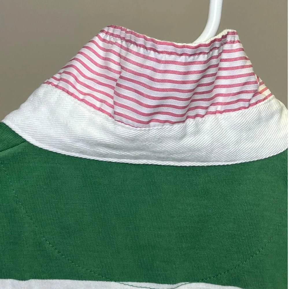 Guinness Green White Striped Polo with Pink Trim - Picture 6 of 8